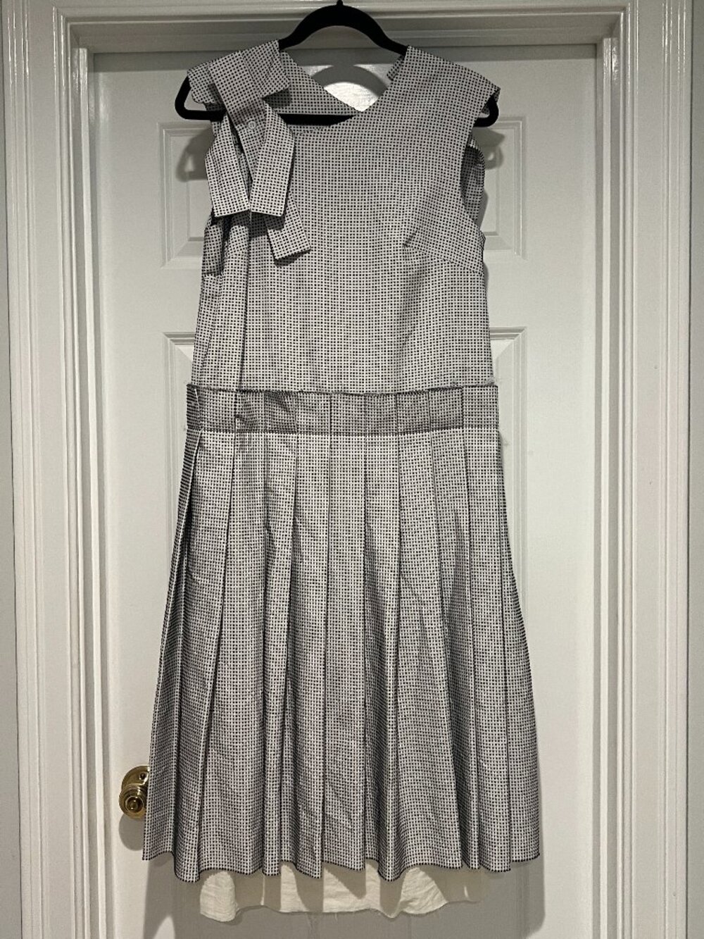 Roberts Wood Drop Waist Kilt Dress with Bow Fastening Detail on the Shoulder